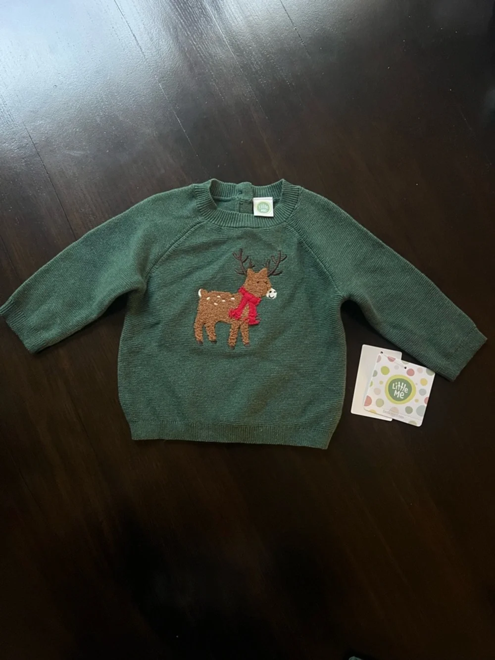 New - Little Me 2-Piece Holiday Reindeer Knit Set